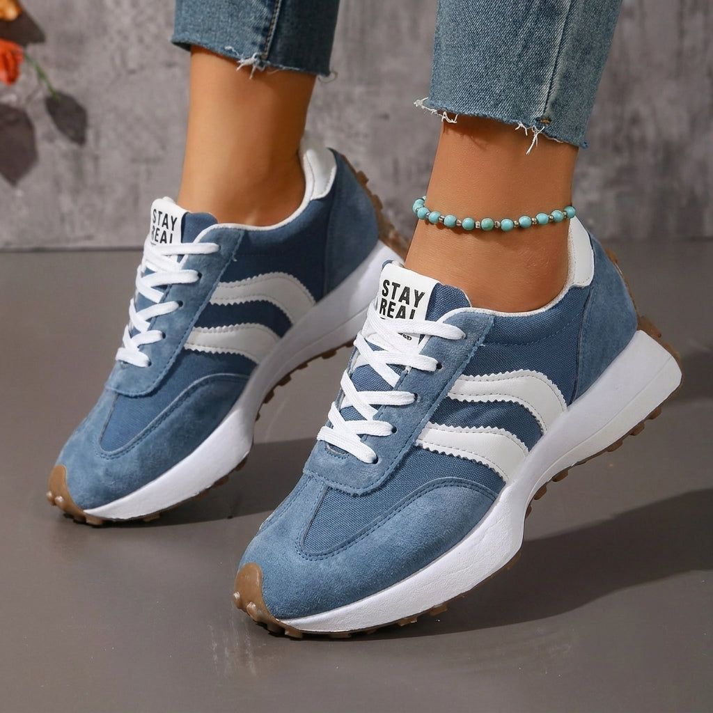 Women's Retro Platform Chunky Lace-Up Sneakers