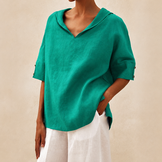 Women's Short-Sleeve Collared Blouse