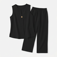 Women's Sleeveless Co-Ord Set with Wide-Leg Pants