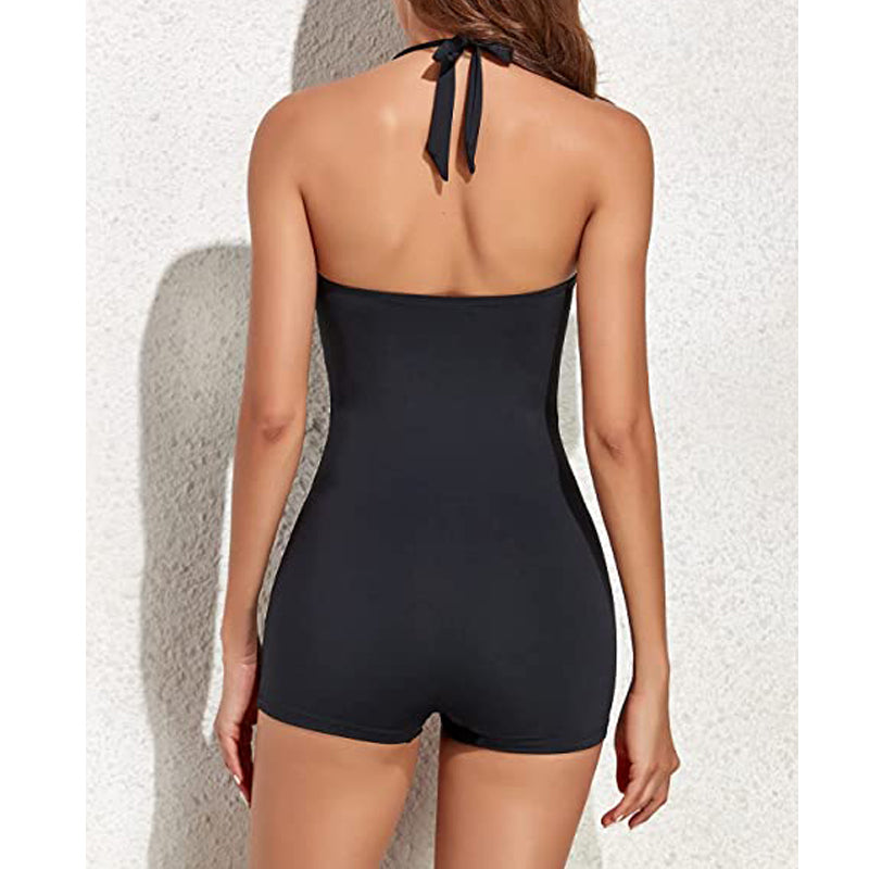 Women's Sporty Boyleg Swimsuit - Quick-Drying