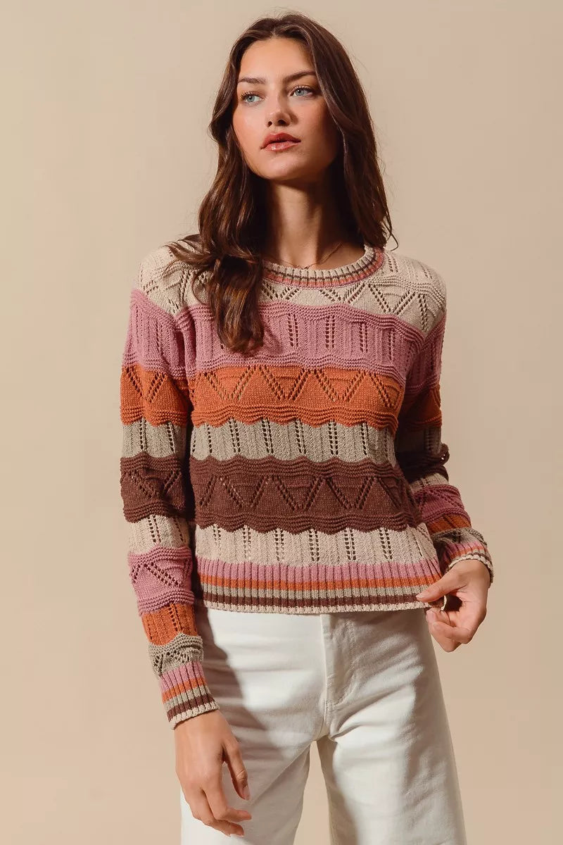 Women's Striped Long Sweater