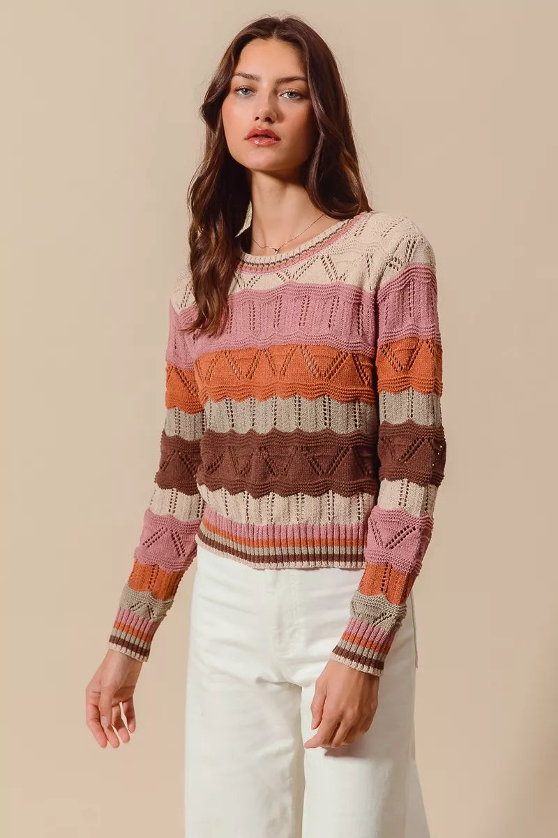 Women's Striped Long Sweater