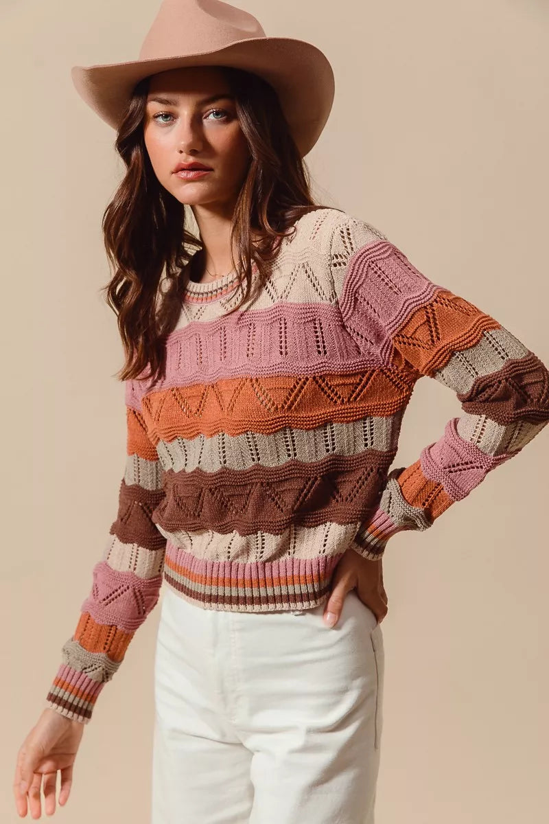 Women's Striped Long Sweater