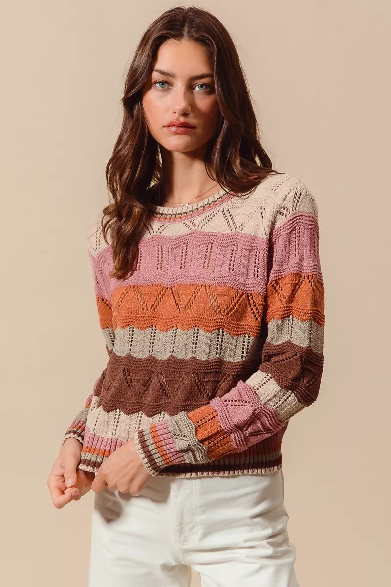 Women's Striped Long Sweater