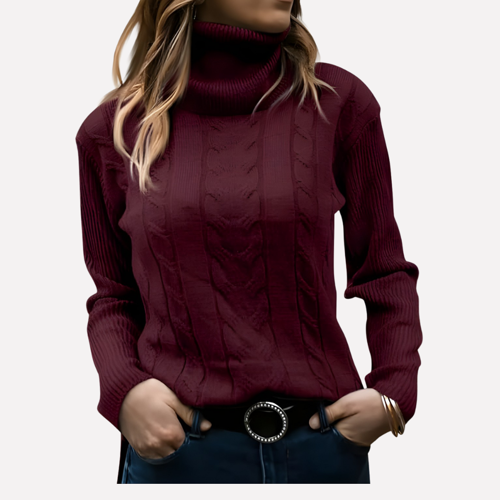 Women's Turtleneck Pullover - Relaxed Everyday Style