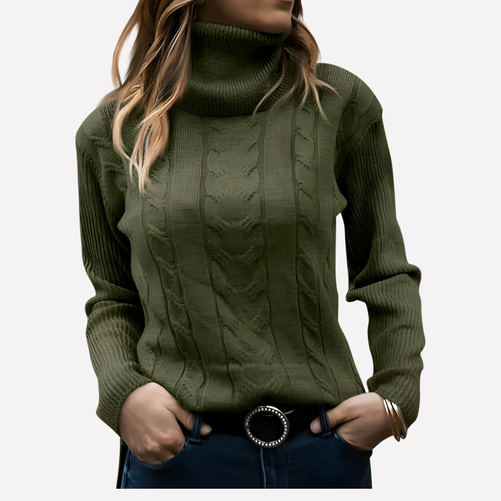 Women's Turtleneck Pullover - Relaxed Everyday Style