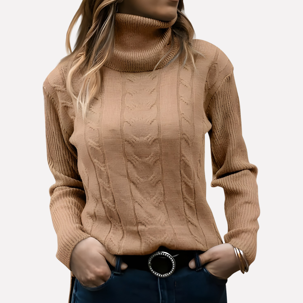 Women's Turtleneck Pullover - Relaxed Everyday Style