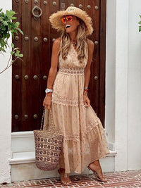 Women's V-Neck Summer Dress with Trim