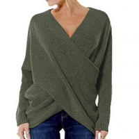 Women's V-Neck Wrap Front Sweater