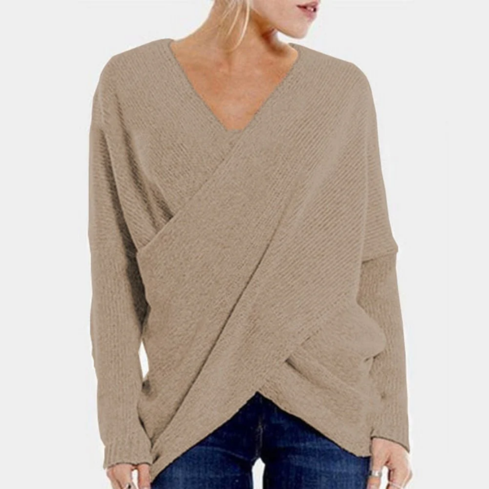 Women's V-Neck Wrap Front Sweater