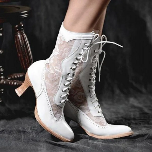 Women's Vintage Ankle Boots - Elegance and Comfort