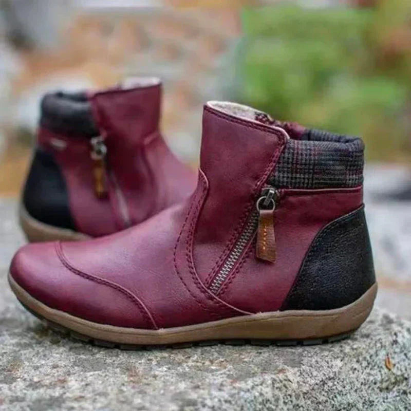 Women's Waterproof Zip Boots with Non-Slip Sole