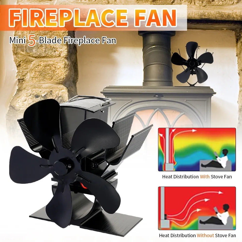 Wood Burner Stove Fan for Log Burning Fire Stoves