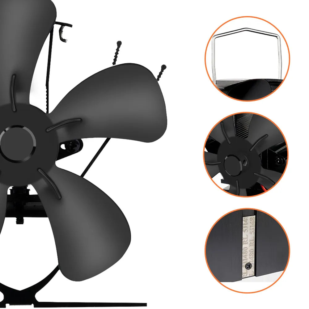 Wood Burner Stove Fan for Log Burning Fire Stoves