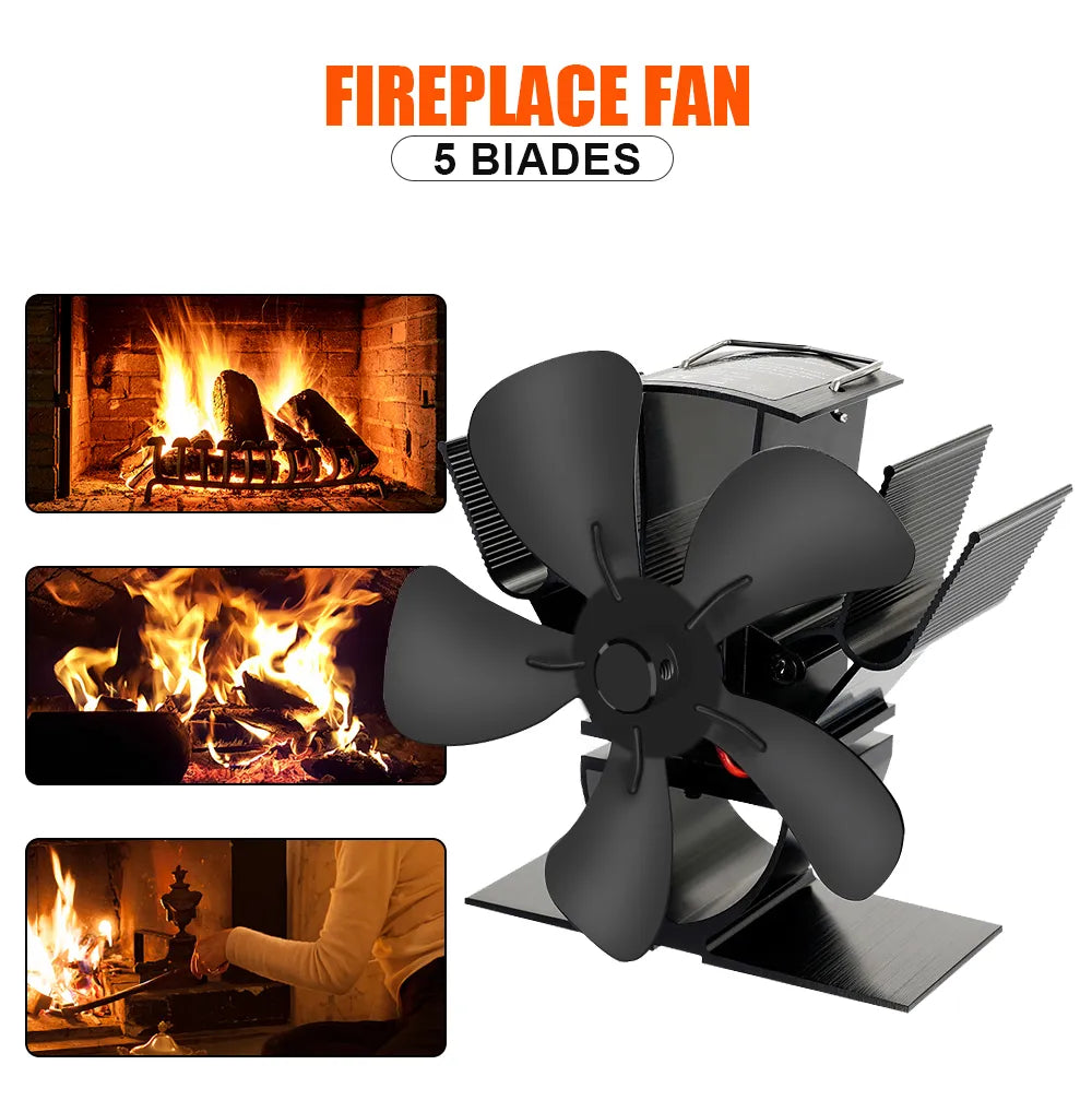 Wood Burner Stove Fan for Log Burning Fire Stoves