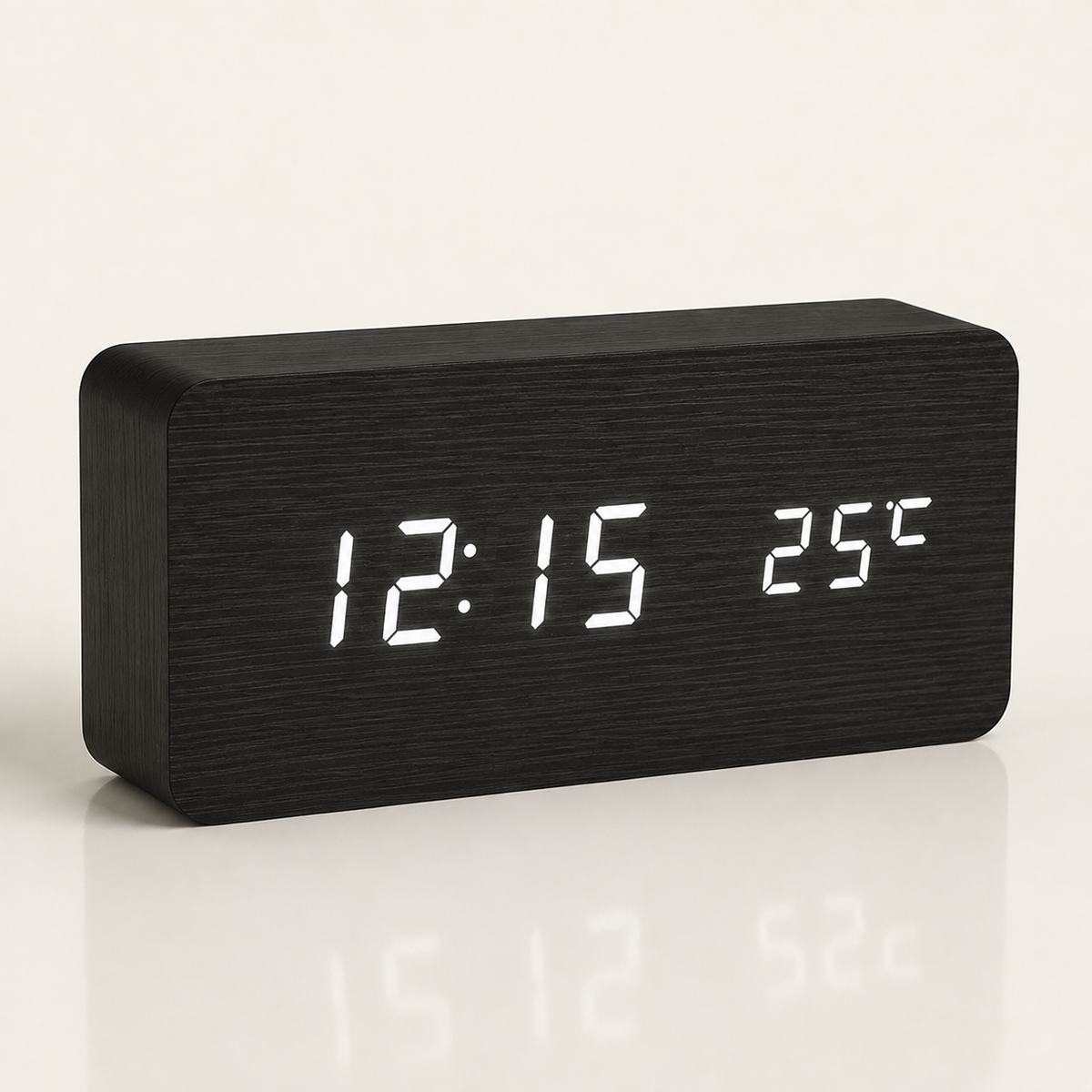 Wood Finish Digital Alarm Clock