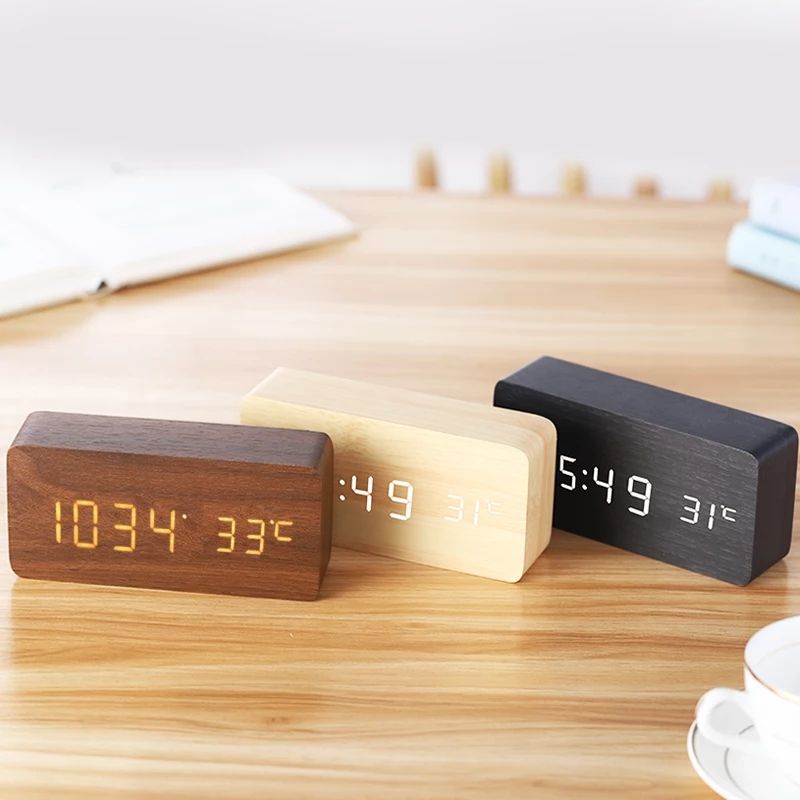 Wooden Digital Desk Clock