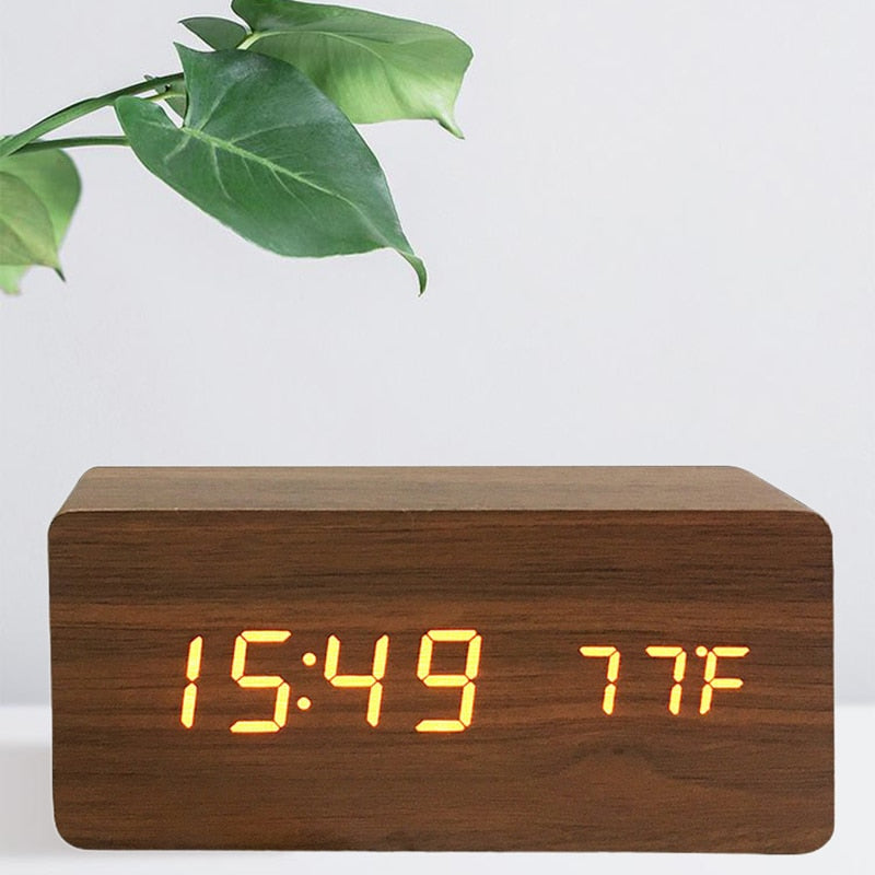 Wooden Digital Desk Clock