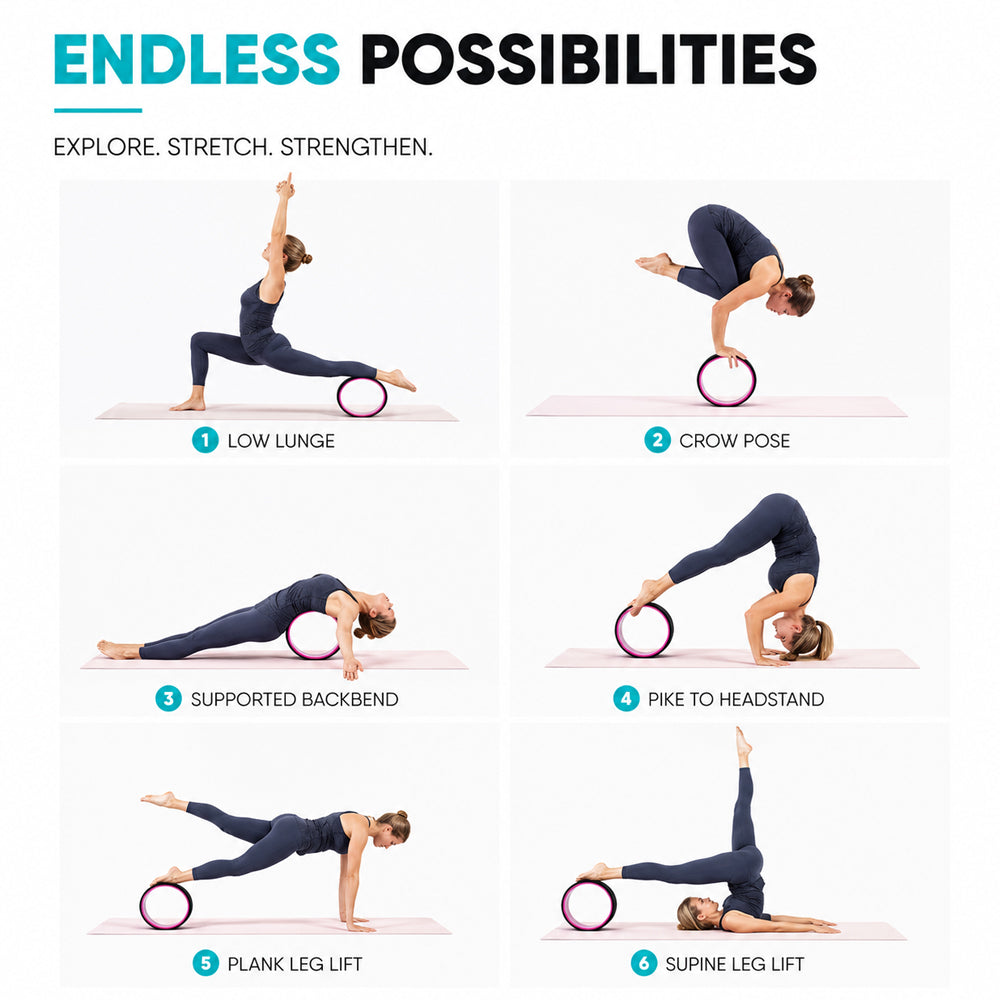 Yoga Wheel - Purple/Pink or Black/Pink